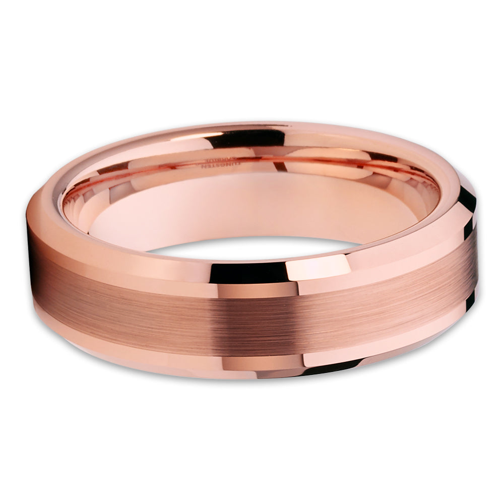 8mm Wedding Ring Rose Gold Tungsten Rings Engagement Ring Man's Wedding Ring