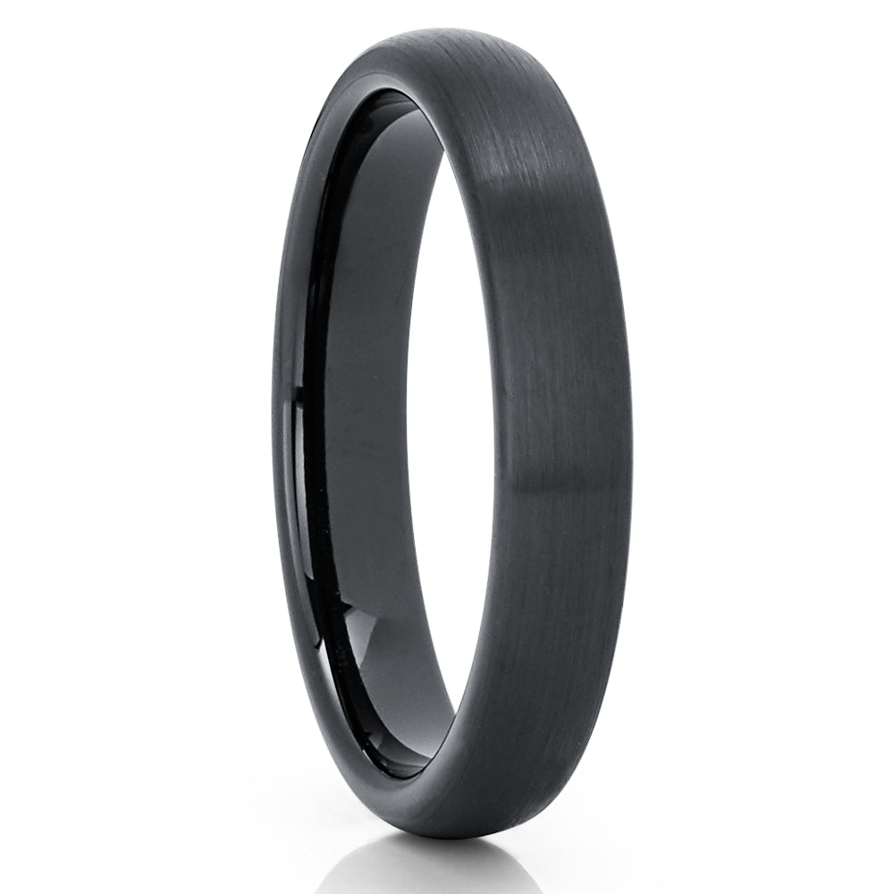 4mm Wedding Ring Black Tungsten Ring Anniversary Ring Engagement Ring