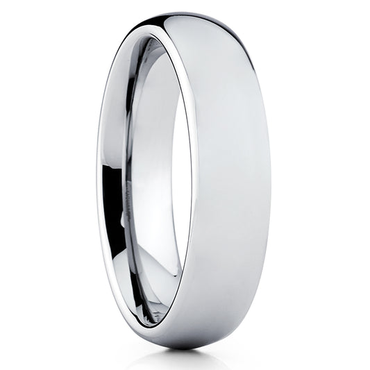 5mm Silver Tungsten Ring Engagement Ring Tungsten Carbide Ring Anniversary