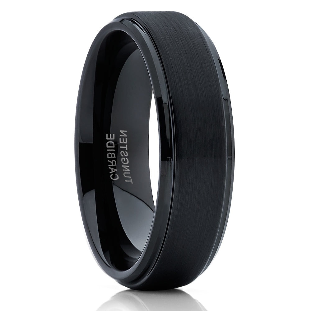 Black Tungsten Ring Tungsten Carbide Ring Engagement Ring 8mm Wedding Ring