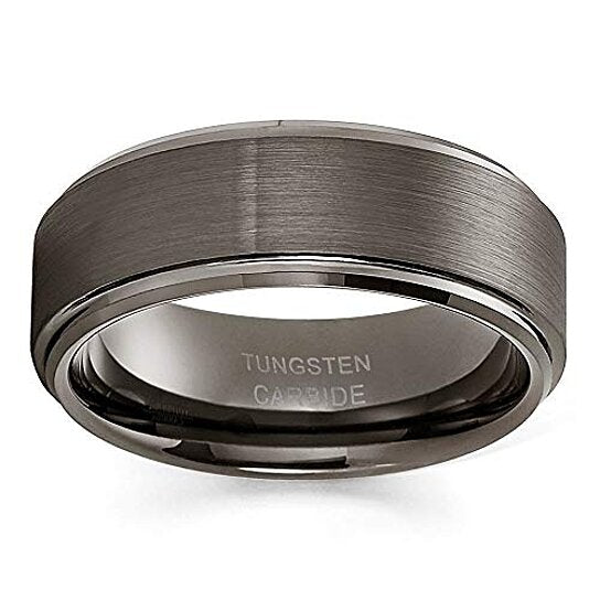 8mm Gunmetal Wedding Ring Tungsten Wedding Ring Tungsten Ring Engagement