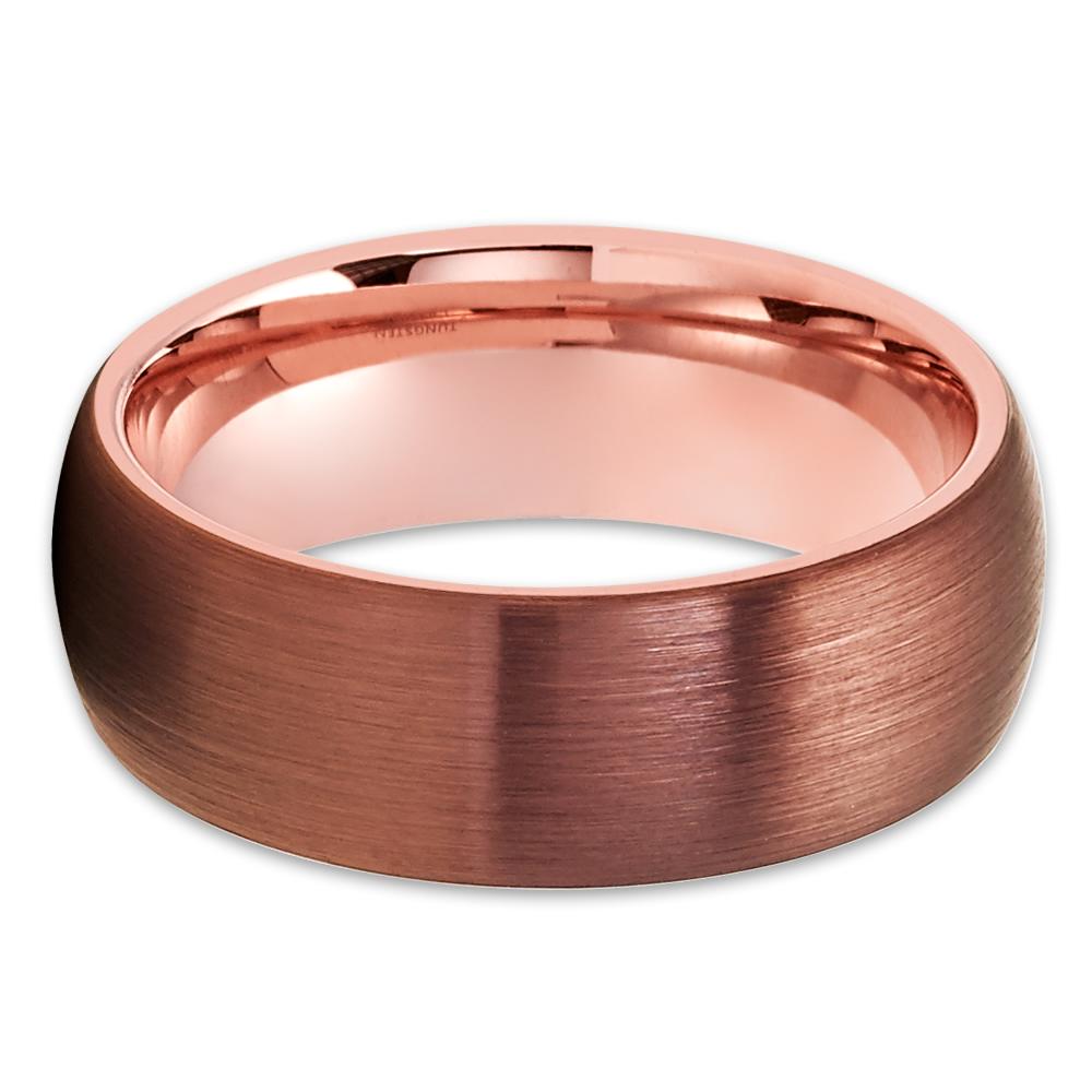 Espresso Wedding Ring,Rose Gold Tungsten Ring,Engagement Ring,Tungsten Carbide Ring,8mm Wedding Ring,Comfort Fit