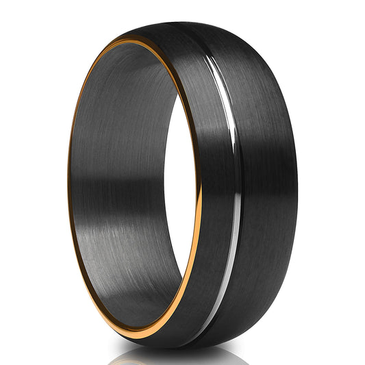 Gunmetal Tungsten Ring,Black Tungsten Ring,Rose Gold,8mm Wedding Ring,Tungsten Carbide Ring