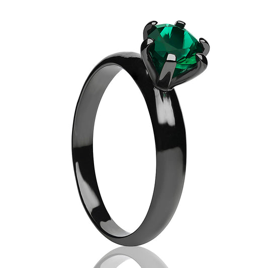 Solitaire Wedding Ring Emerald Wedding Ring Titanium Wedding Ring Ladies Ring