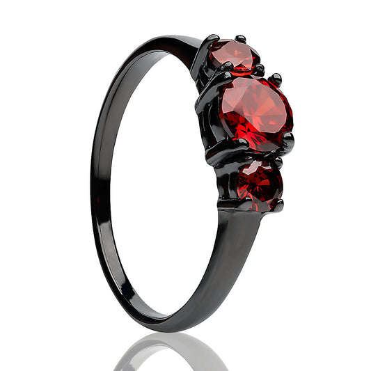 Solitaire Wedding Ring Gunmetal Wedding Ring Titanium Wedding Ring Ruby