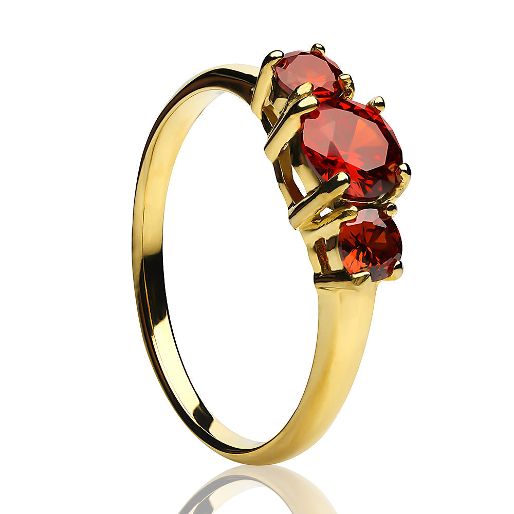 Yellow Gold Solitaire Ring Ruby Wedding Ring Anniversary Ring Ladies