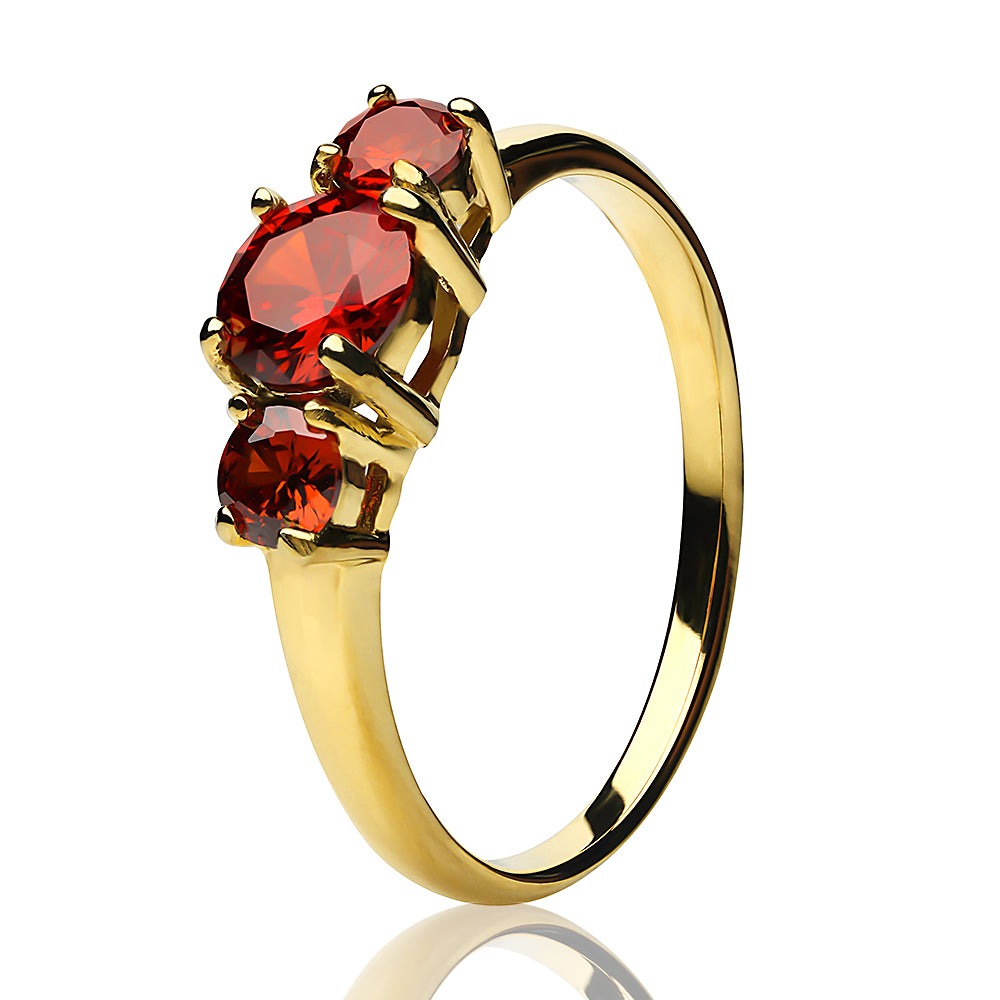 Yellow Gold Solitaire Ring Ruby Wedding Ring Anniversary Ring Ladies