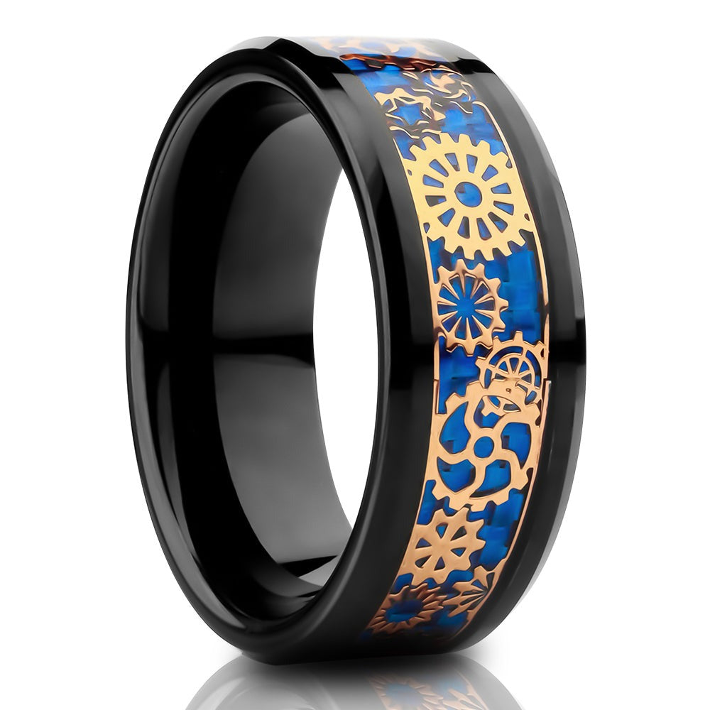 Gear Wedding Ring,8mm Wedding Ring,Tungsten Wedding Ring,Engagement Ring,Tungsten Carbide Ring,Comfort Fit Ring