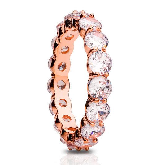 Rose Gold Eternity Ring Titanium Wedding Ring Engagement Ring