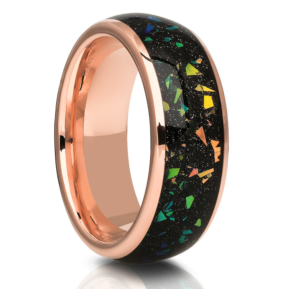 Abalone Wedding Ring 8mm Wedding Ring Tungsten Carbide Ring