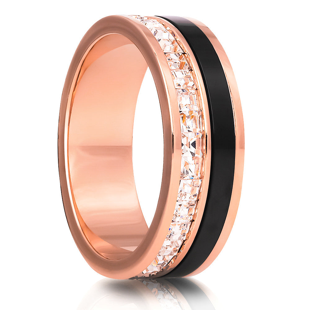 Titanium Wedding Ring Eternity Ring CZ Wedding Ring Anniversary Ring