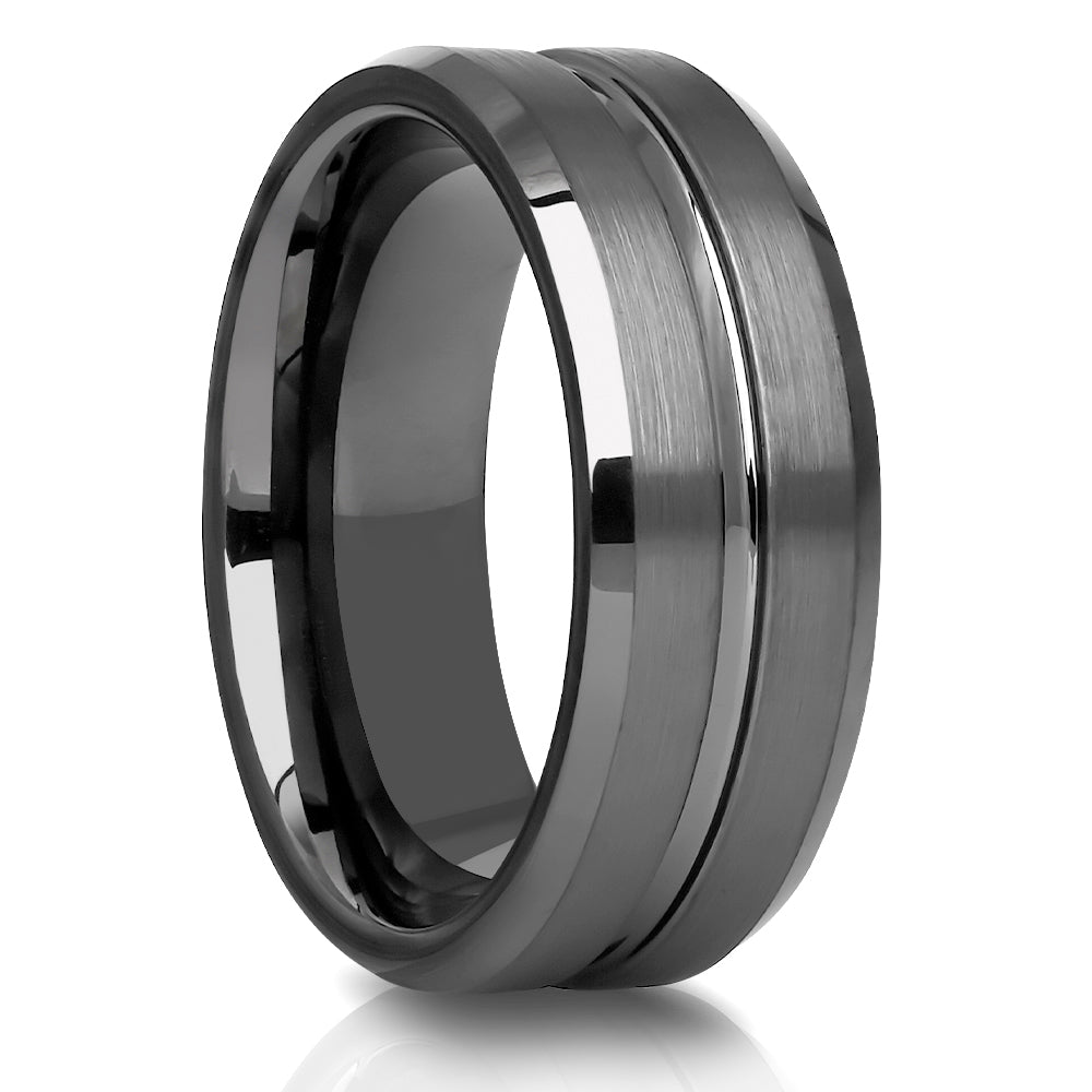 Gunmetal Wedding Ring,Tungsten Wedding Band,8mm Wedding Ring,Anniversary Ring,Engagement Ring,Comfort Fit,Man