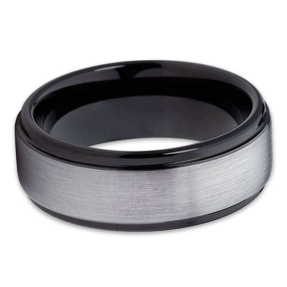 8mm Black Tungsten Ring Tungsten Carbide Ring Man's Wedding Ring Black