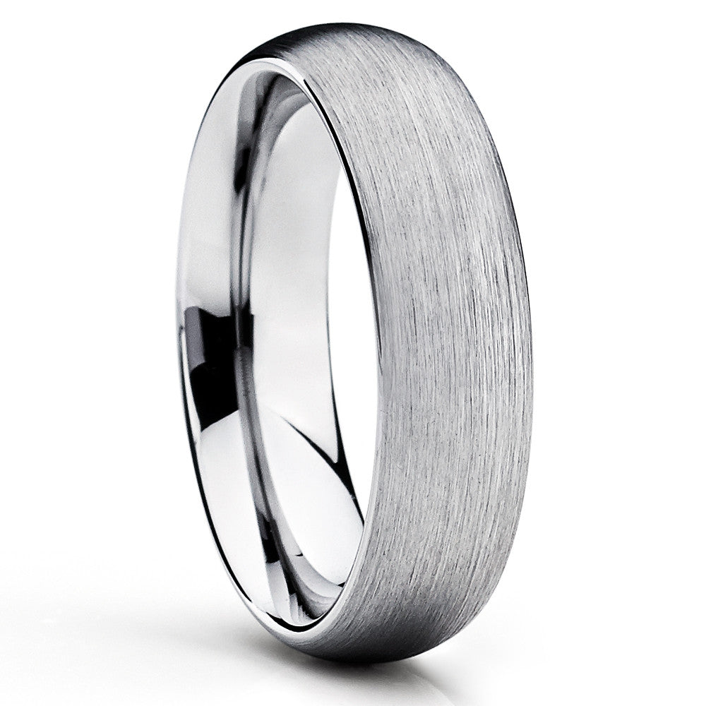 Silver Wedding Ring 6mm Tungsten Ring,Anniversary Ring Engagement Ring