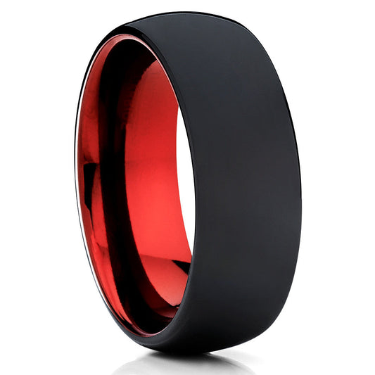 Red Tungsten Wedding Ring 8mm Wedding Ring Tungsten Carbide Ring