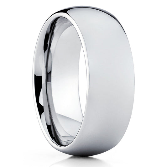 8mm Silver Tungsten Ring Engagement Ring Tungsten Carbide Ring Anniversary