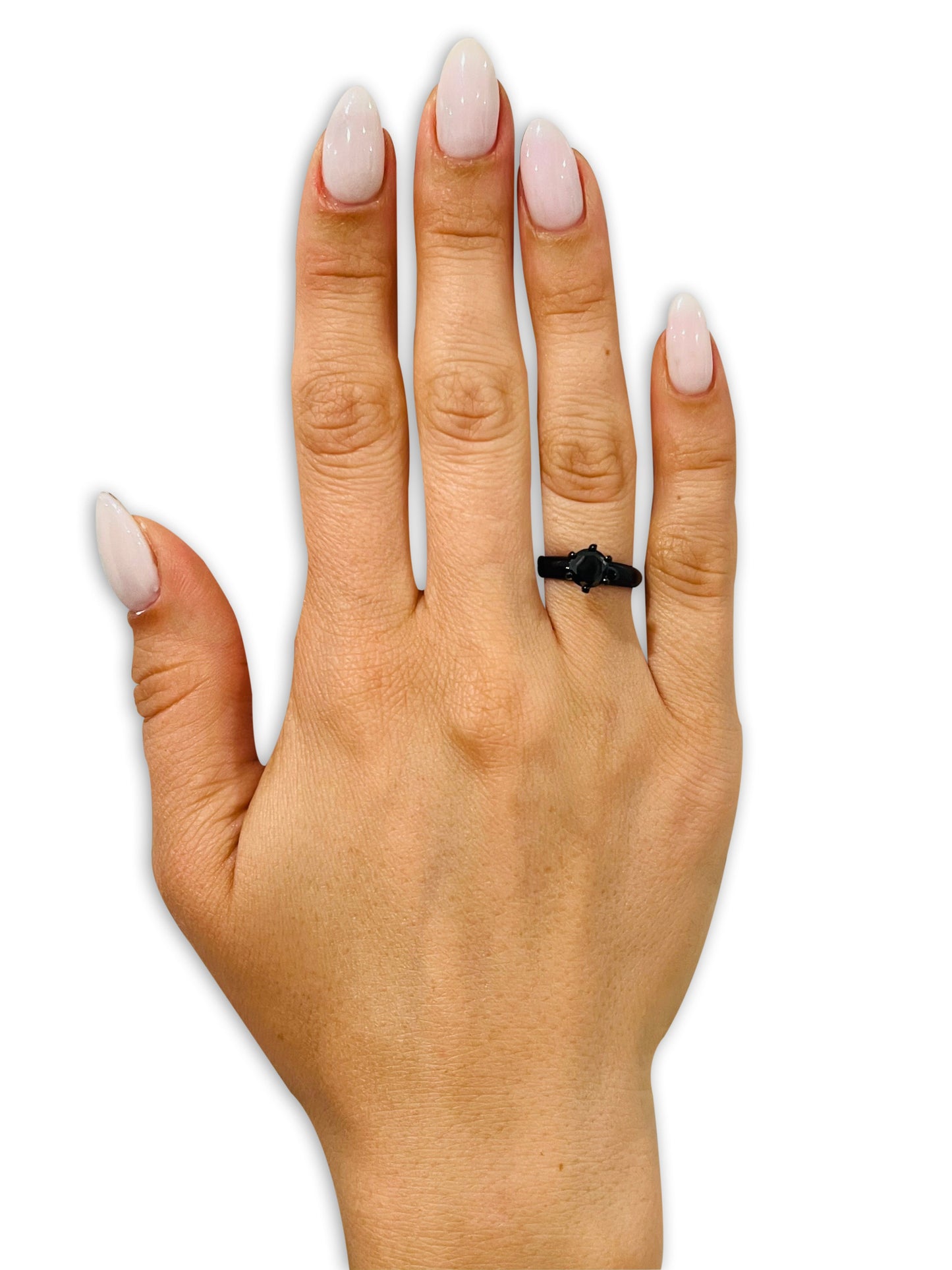 Solitaire Wedding Ring Black CZ Wedding Ring Proposal Ring Engagement