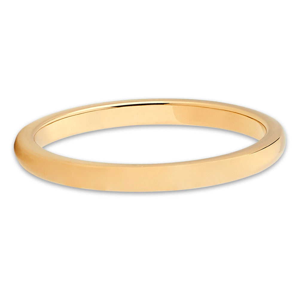 2mm Yellow Gold Ring Tungsten Wedding Ring Anniversary Ring Band