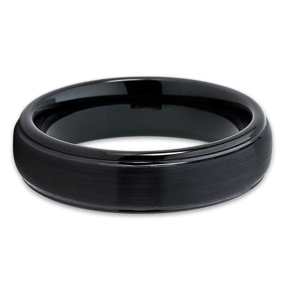 6mm Black Tungsten Wedding Ring Black Tungsten Ring Black Wedding Ring