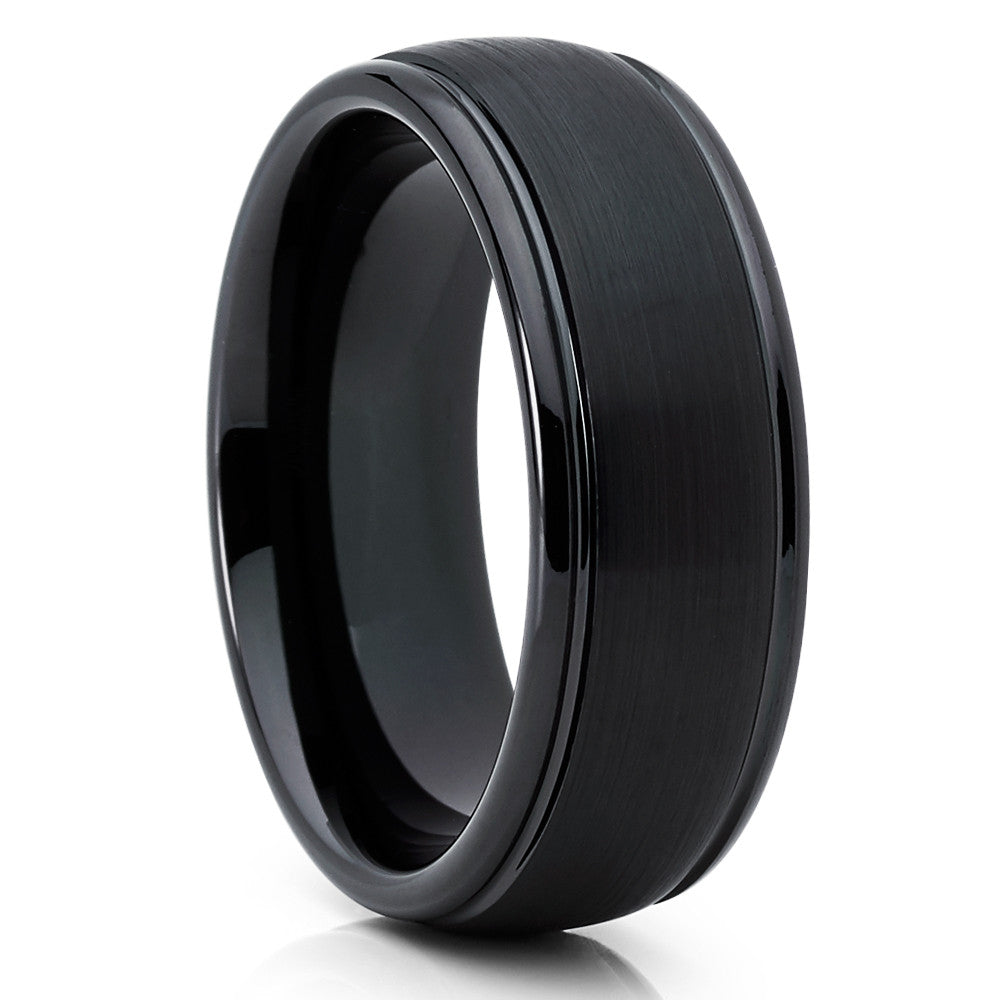 Black Wedding Ring Black Tungsten Ring Tungsten Carbide Ring Man's Wedding Ring 8mm