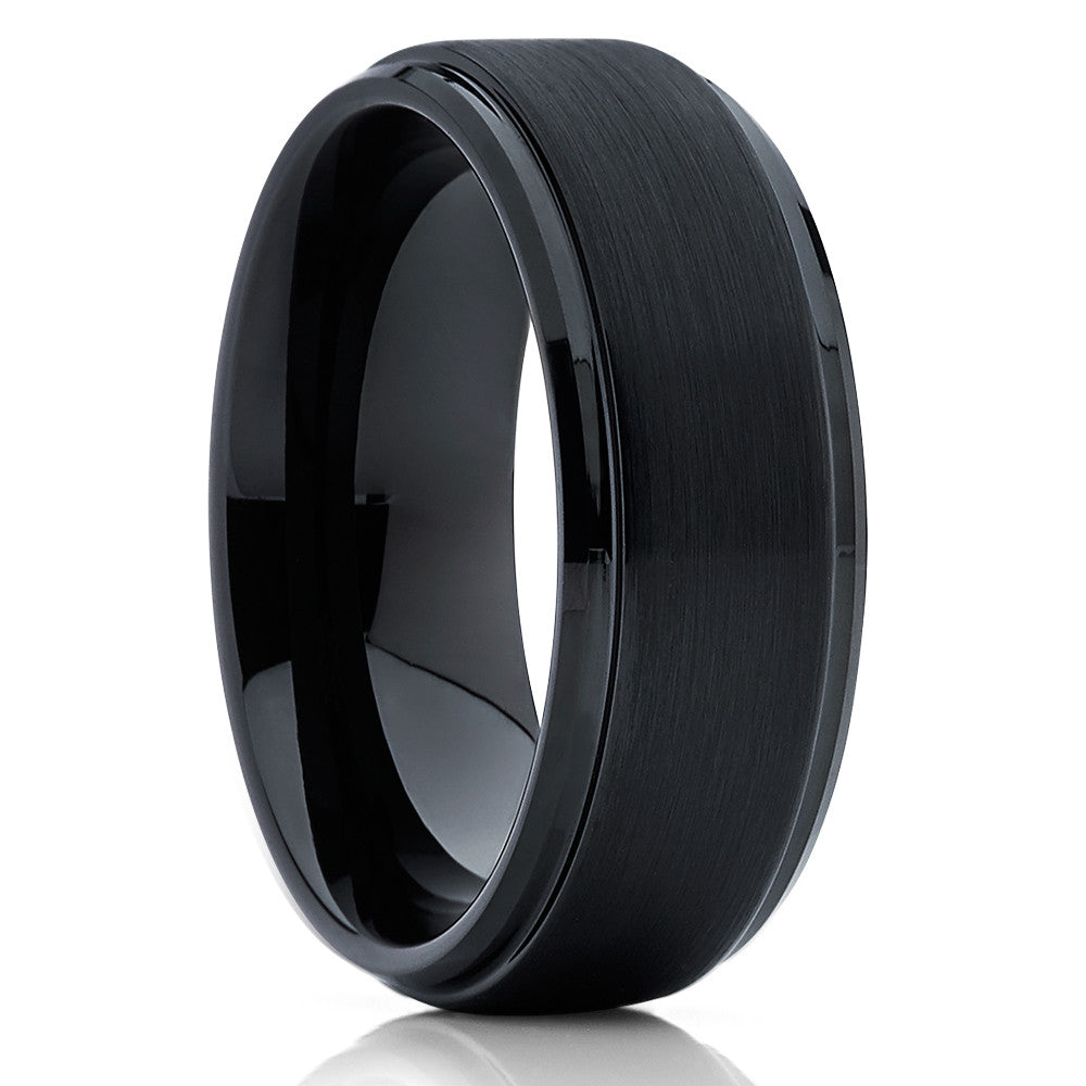 Black Tungsten Ring Tungsten Carbide Ring Engagement Ring,8mm Wedding Ring