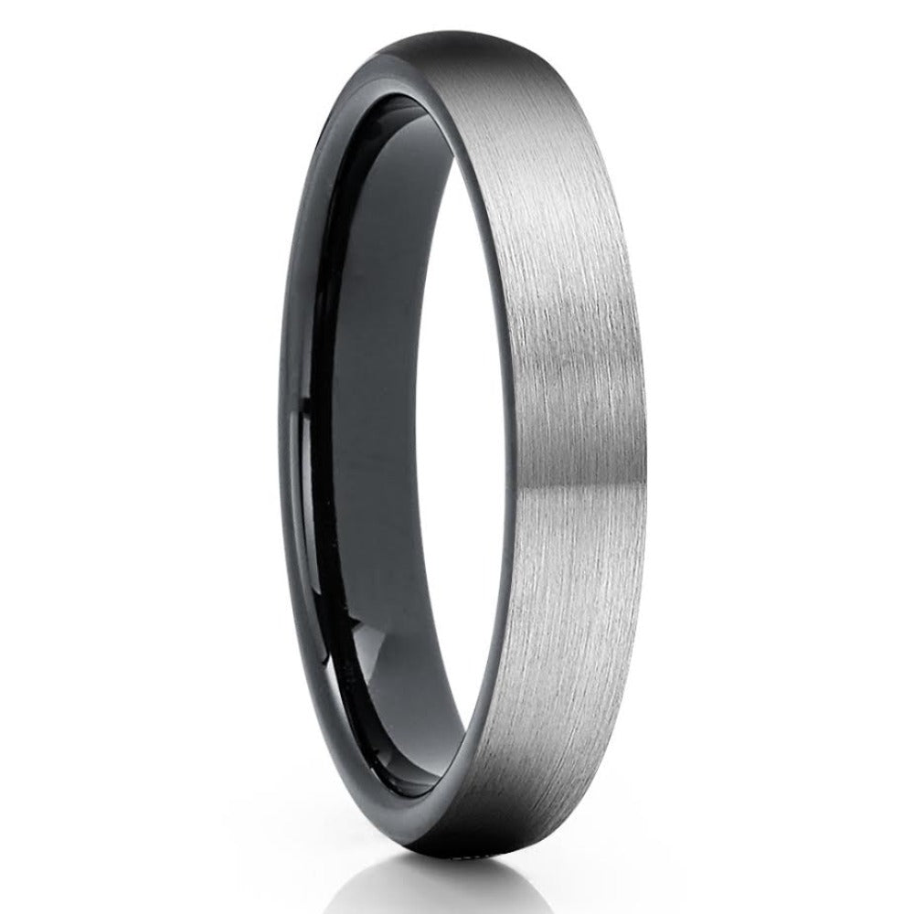 4mm - Black Tungsten Wedding Band - Gray Tungsten Ring - Tungsten Carbide Ring - Clean Casting Jewelry 