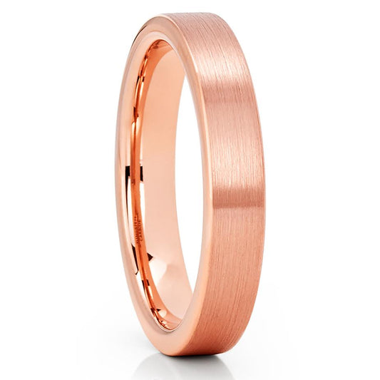 Rose Gold Tungsten Wedding Band 4mm Wedding Ring Tungsten Ring