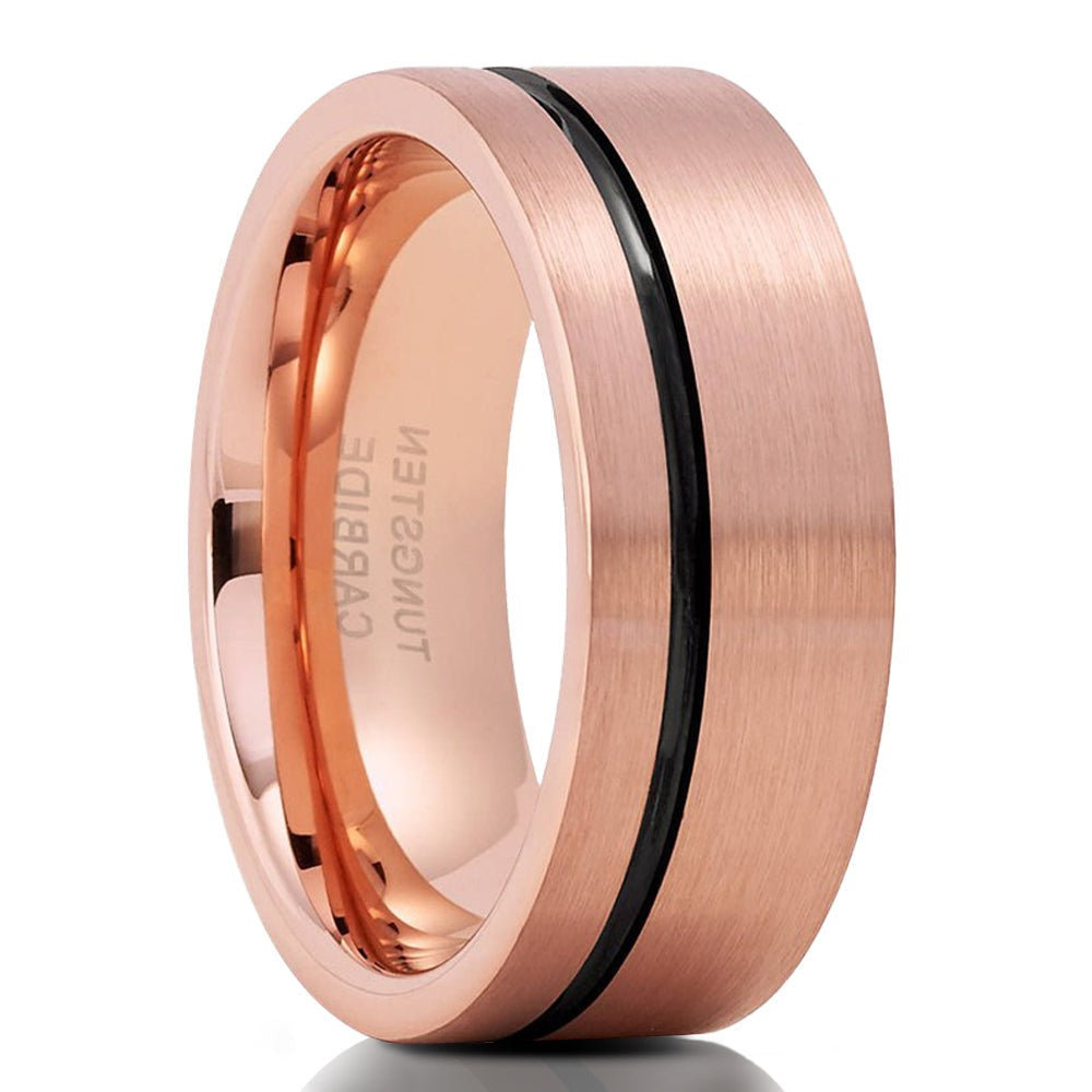 Rose Gold Wedding Ring 8mm Wedding Ring Tungsten Carbide Ring Anniversary