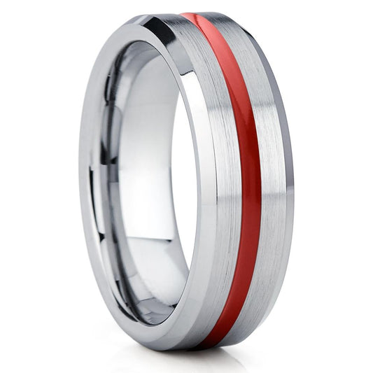 8mm Silver Tungsten Ring Tungsten Wedding Band Engagement Ring Brush