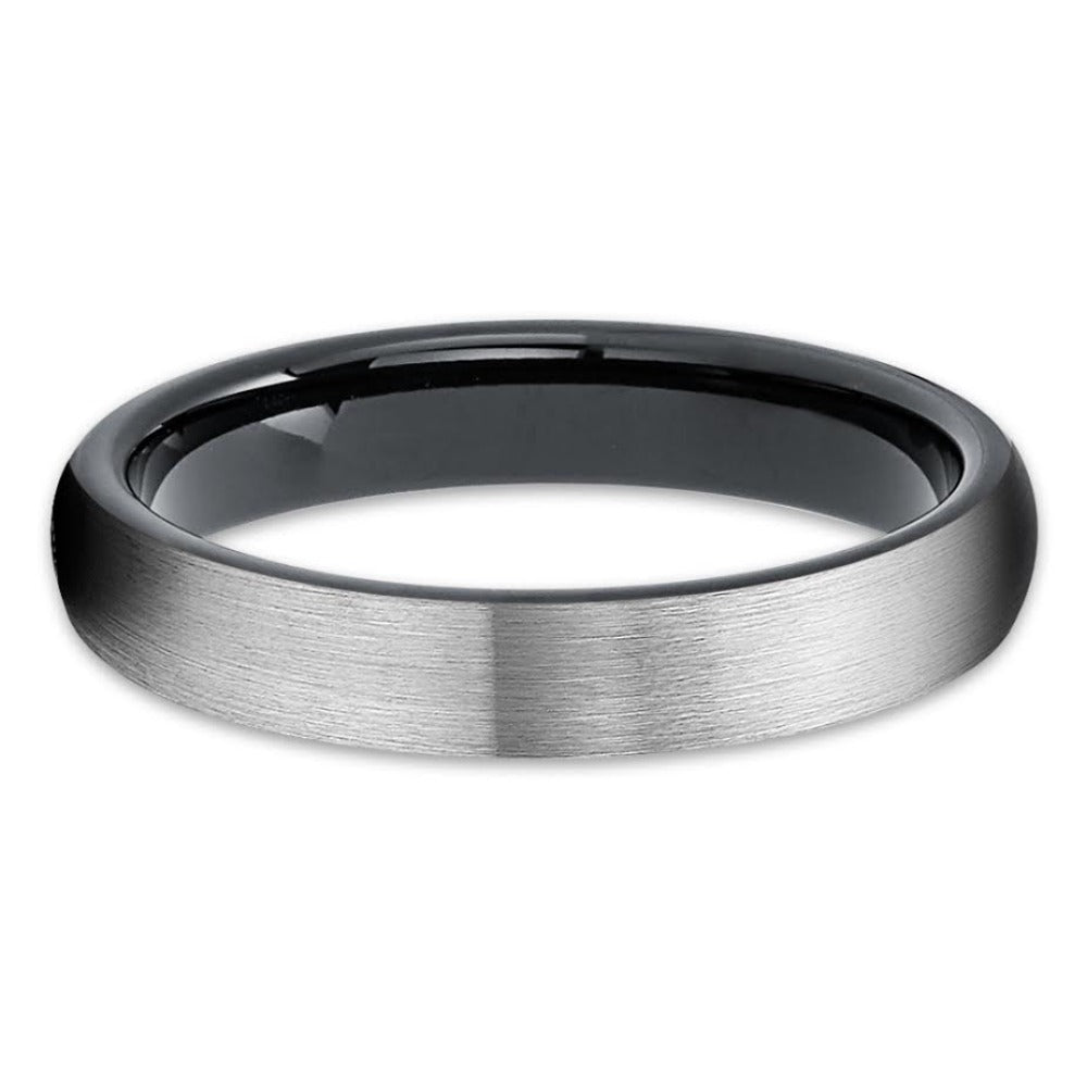 4mm - Black Tungsten Wedding Band - Gray Tungsten Ring - Tungsten Carbide Ring - Clean Casting Jewelry 