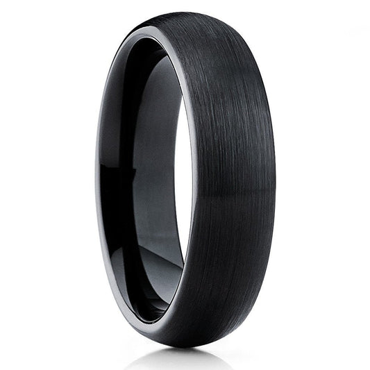 Black Tungsten Wedding Ring Black Tungsten Ring Dome Ring