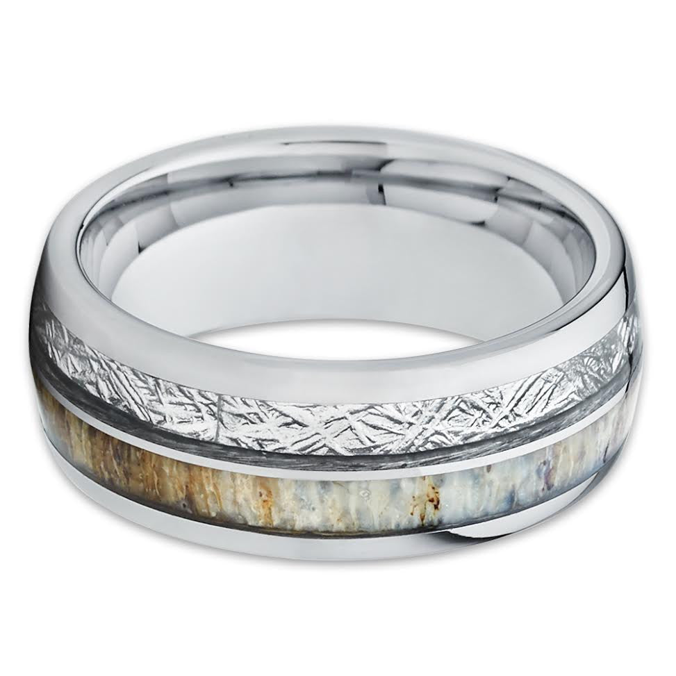Antler Wedding Ring Tungsten Wedding Ring 8mm Wedding Ring Engagement