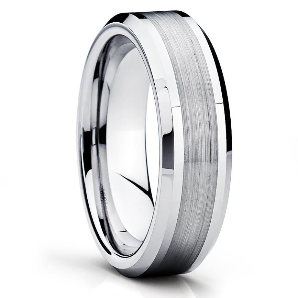 Silver Tungsten Wedding Band - 6mm - Tungsten Wedding Band - Tungsten - Clean Casting Jewelry 